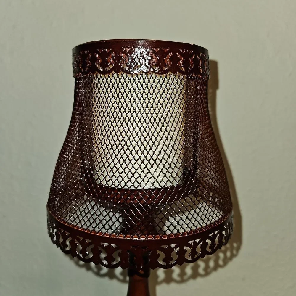 Candle Impressions Vintage-Style Metal and Wood Candle Lamp